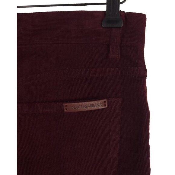 Dolce & Gabbana 14 Stretch Corduroy Trousers Size 46 US 30 S Mens Burgundy $725 - Picture 6 of 13